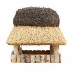 Kölle Vogelhaus „Pellworm“ Mit Reetdach, Eckig, Birke Natur, 45 Cm Hoch