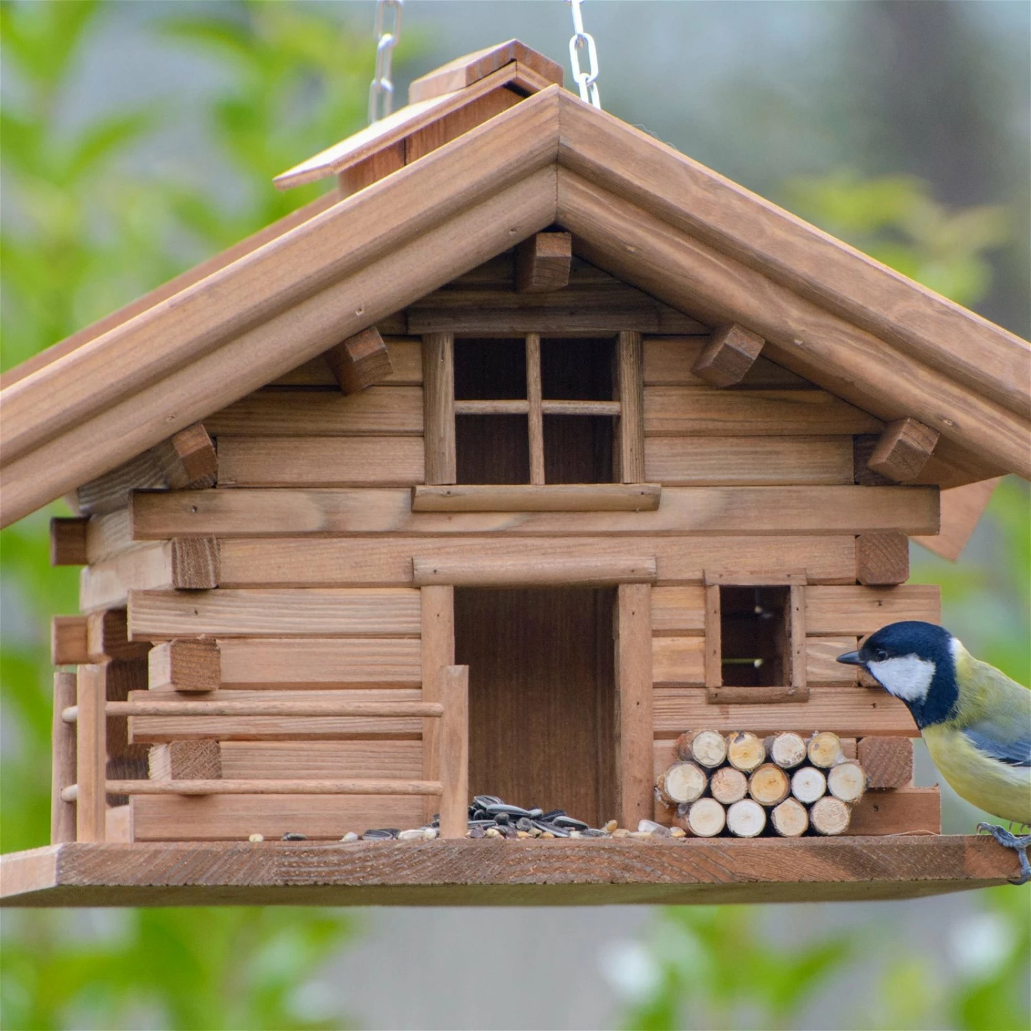 Vogelfutterhaus 'Almhütte 2.0', Braun, Holz – Bild 2