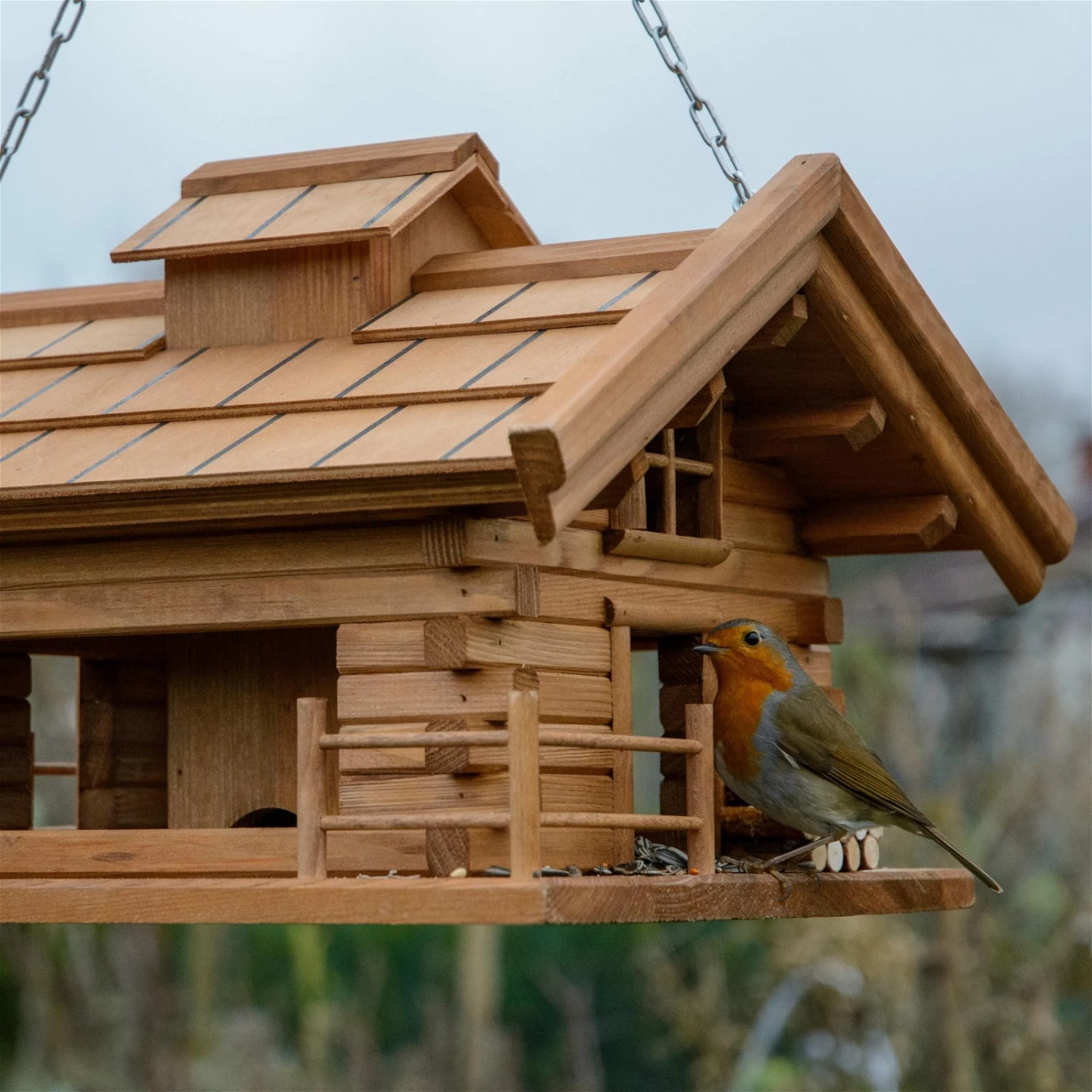 Vogelfutterhaus 'Almhütte 2.0', Braun, Holz – Bild 7