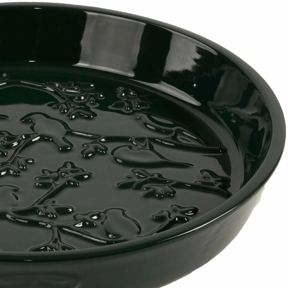 Vogeltränke Mit Keramik-Relief, Grün, Ca. Ø 28 X 5 Cm – Bild 2