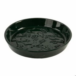 Vogeltränke Mit Keramik-Relief, Grün, Ca. Ø 28 X 5 Cm