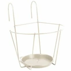 Haken-Blumentopfhalter, Metall, Weiß, Praktische Einhängehaken