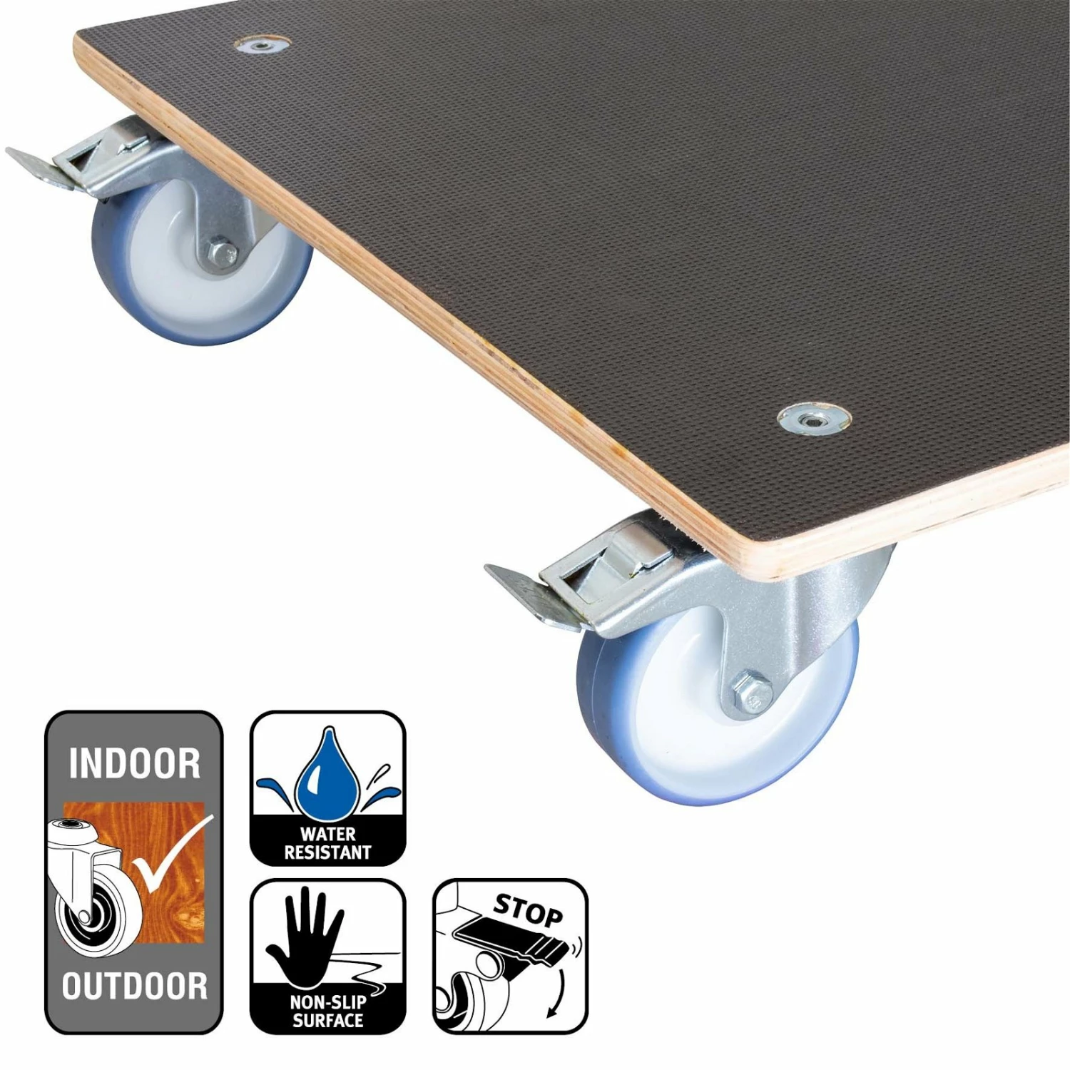 Multi Roller Maxi GRIP, 300 Kg Tragkraft, Holz, Ca. 58 X 58 X 15 Cm – Bild 5