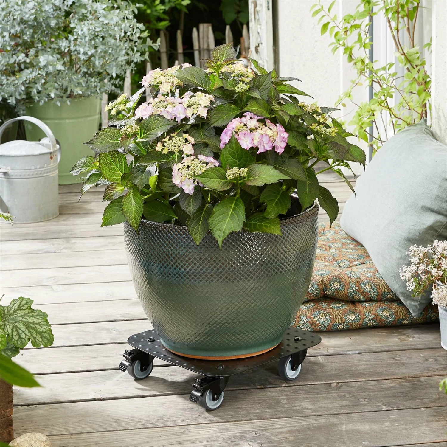 Pflanzenroller 'Alaska', Tragkraft 150 Kg, Anthrazit, Alu, 7 X 29 X 29 Cm – Bild 2