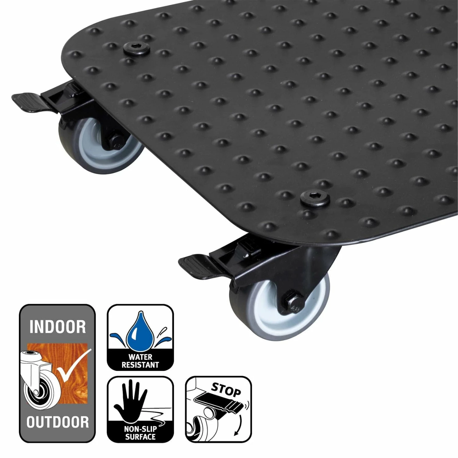 Pflanzenroller 'Alaska', Tragkraft 150 Kg, Anthrazit, Alu, 7 X 29 X 29 Cm – Bild 3