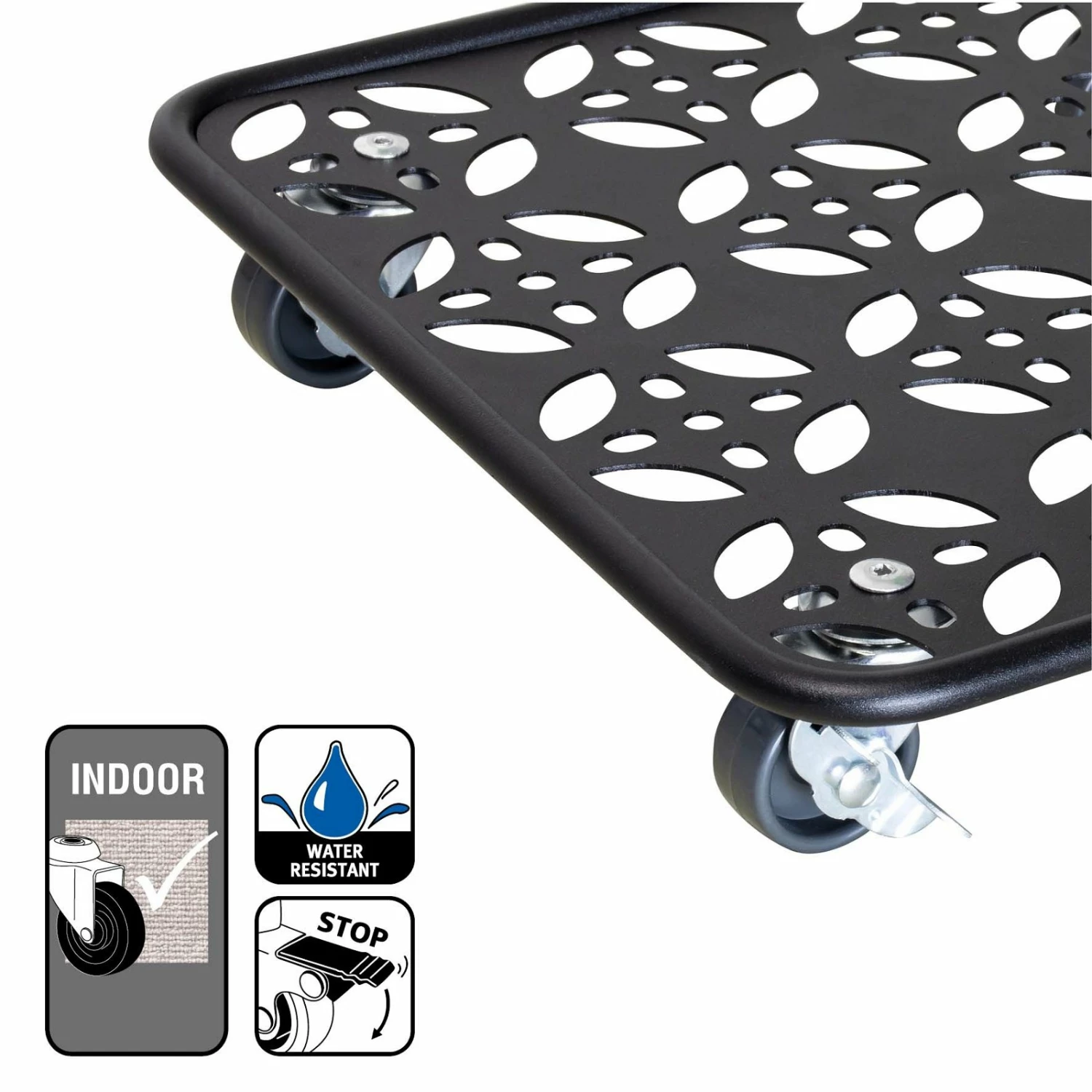 Pflanzenroller GH0936/0937, Tragkraft 80 Kg, Schwarz, Ø 30 Cm – Bild 3