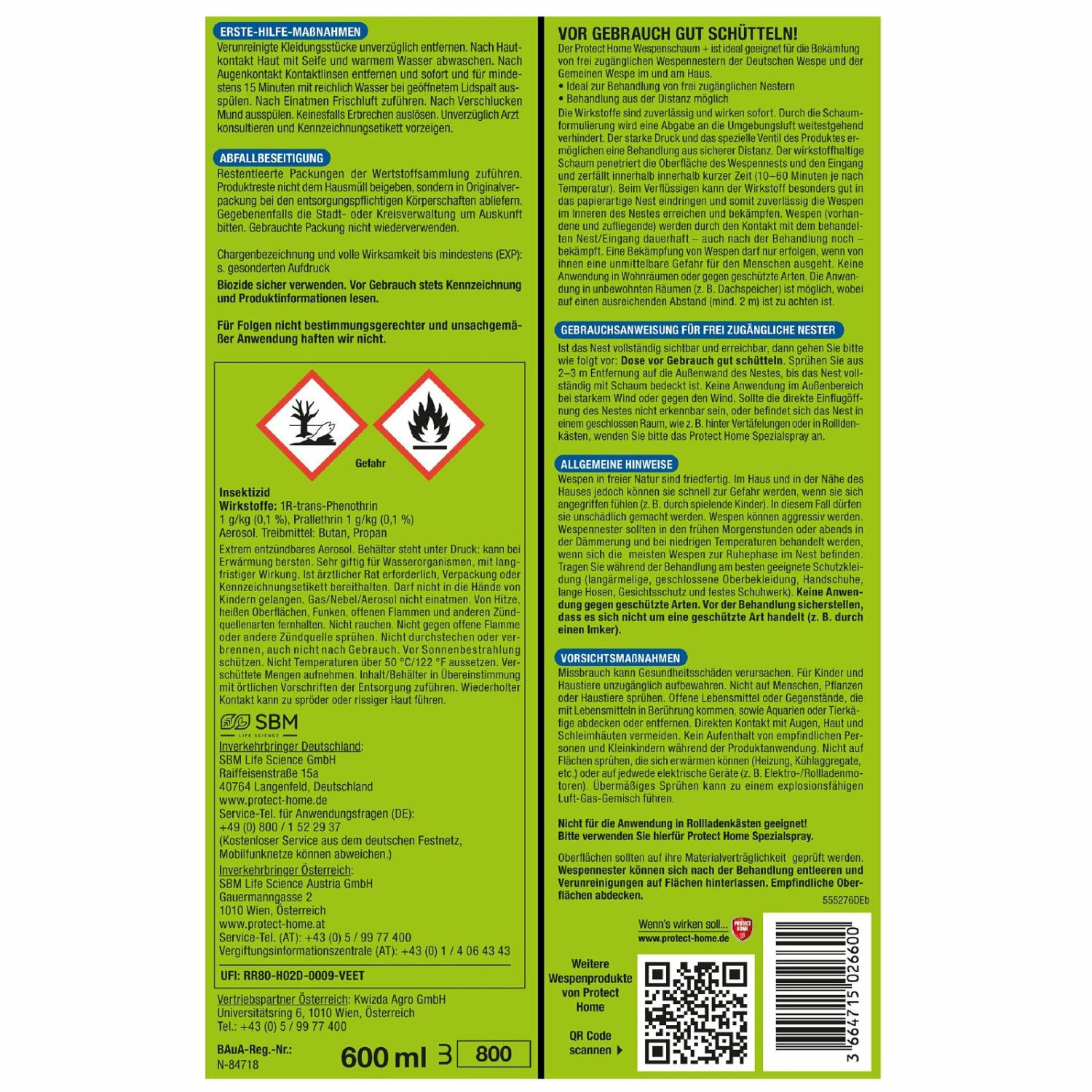 Protect Home FormineX Wespen-Schaum, 600 Ml – Bild 2