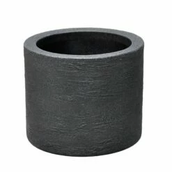 Pflanzgefäß "Kubus" Anthrazit, Rund, Ø 39 Cm, Höhe 33 Cm, Füllvolumen 18 L