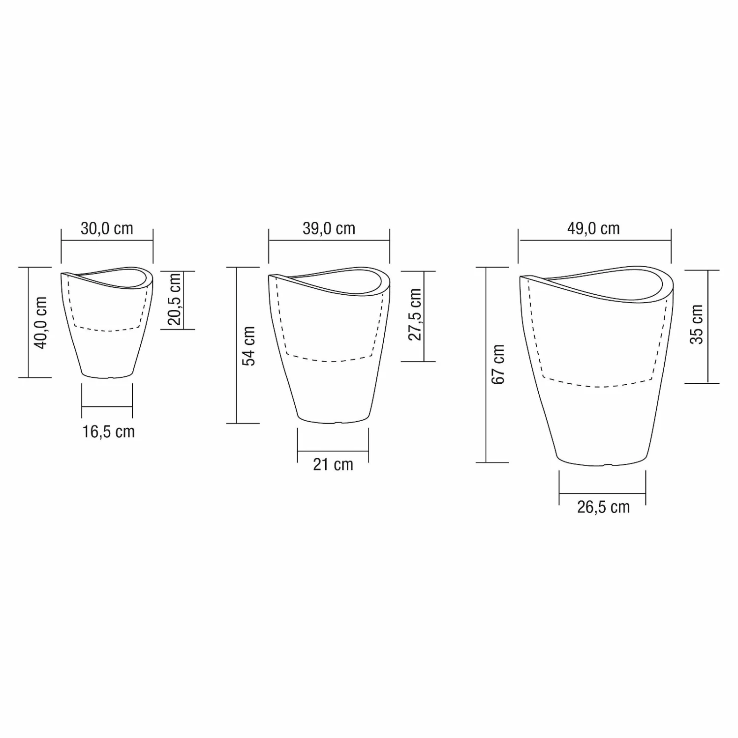 Pflanzgefäß 'Wave Globe High', Schwarz, Ø 30 X H 40 Cm – Bild 3
