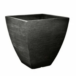 Pflanzgefäß "Luis" Anthrazit, In Rillenoptik, 40x40x42 Cm, Füllvol. 40 L