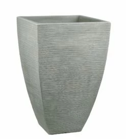 Pflanzgefäß "Mari" Grau, In Rillenoptik, 40x40x60 Cm, Füllvol. 63 L