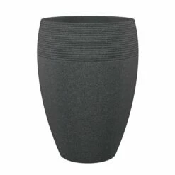 Pflanzgefäß Lineo High, Schwarz Granit, Ø 39 X H 54 Cm