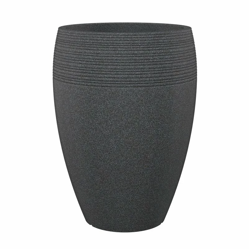 Pflanzgefäß Lineo High, Schwarz Granit, Ø 39 X H 54 Cm