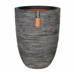 Pflanzvase Rib Bella Anthrazit