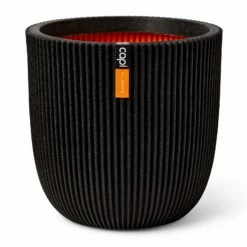 Pflanzgefäß 'Groove', Schwarz
