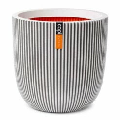 Pflanzgefäß 'Groove', Elfenbein, Ø 35 X H 34 Cm