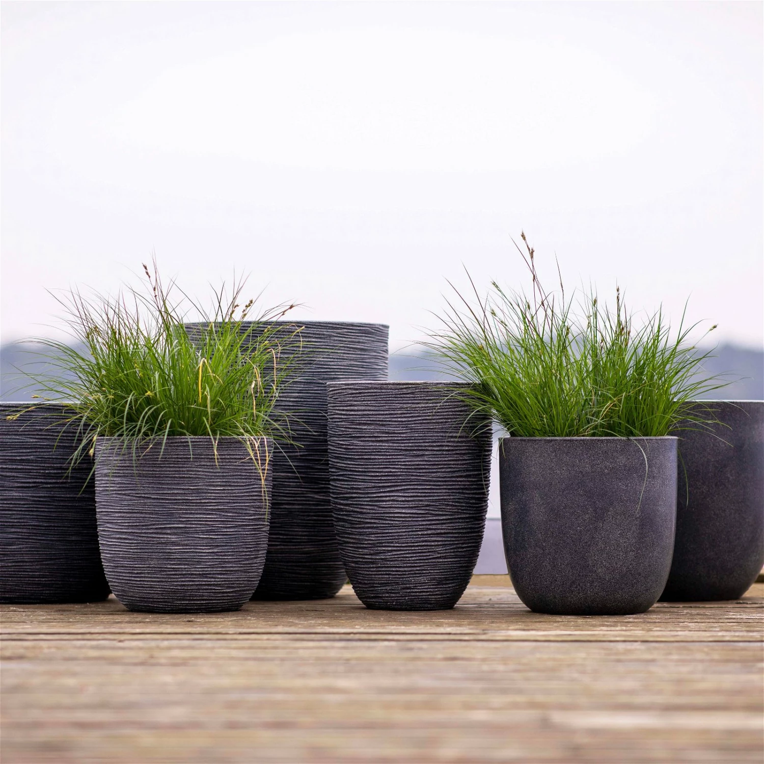 Pflanzgefäß 'Smooth', Grau, Ø 35 X H 34 Cm – Bild 3