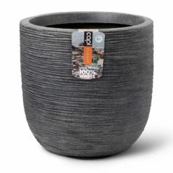 Pflanzgefäß 'Rib', Grau