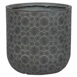 Pflanzgefäß 'Chester 02', Dunkelgrau, Ø 25 X H 25 Cm