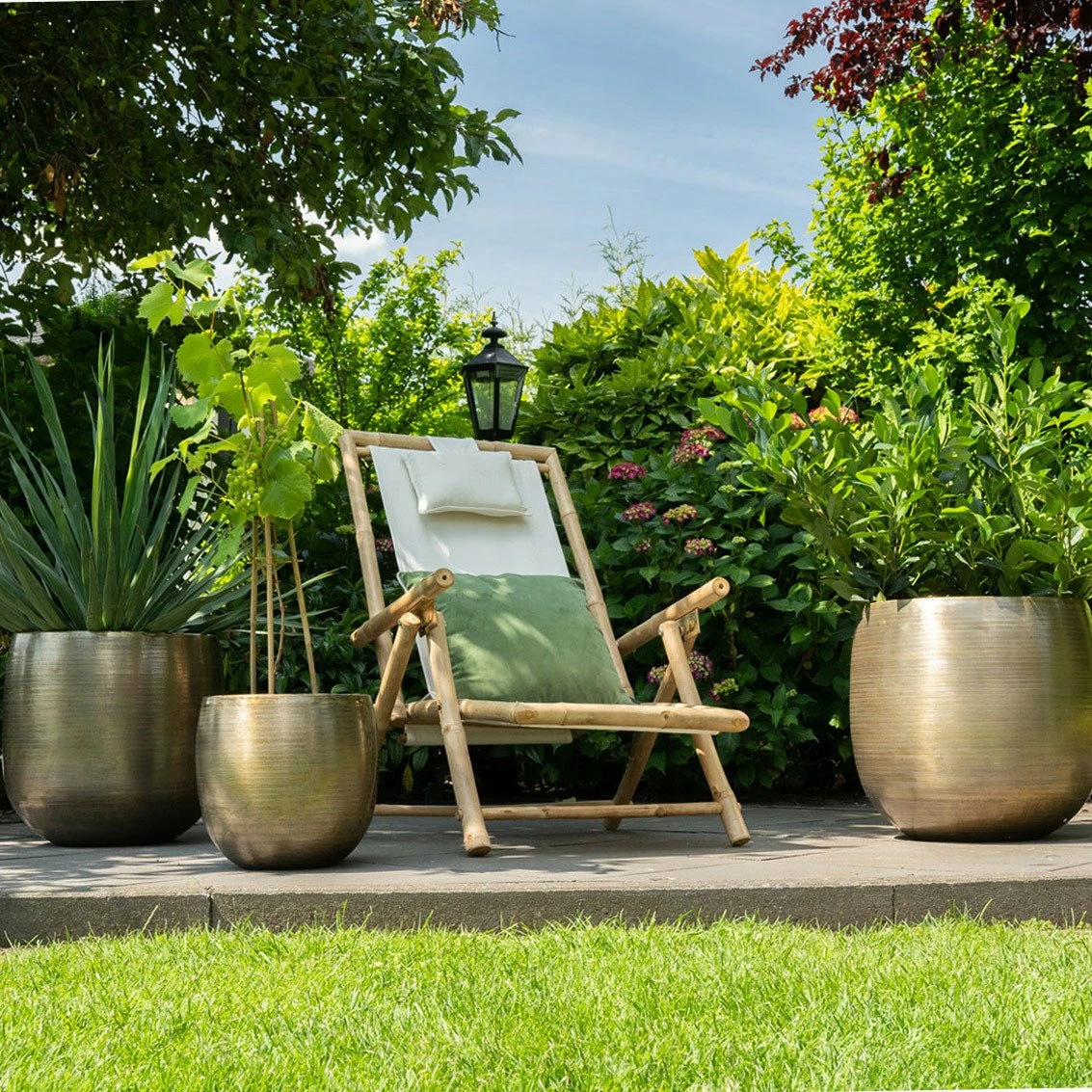 Pflanzgefäß 'Rowen', Gold, Ø 38 X H 30 Cm – Bild 3