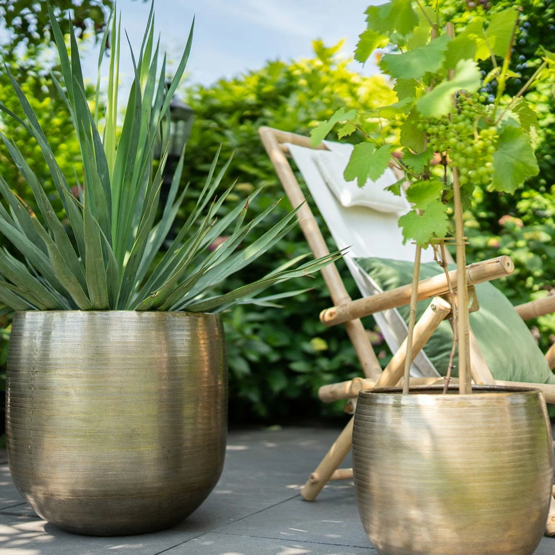 Pflanzgefäß 'Rowen', Gold, Ø 38 X H 30 Cm – Bild 5