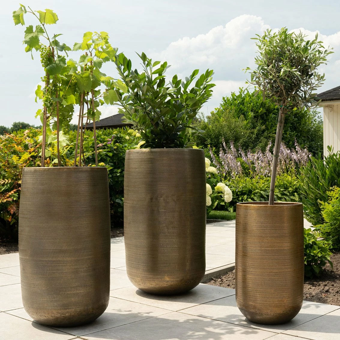 Pflanzgefäß 'Rowen', Gold, Ø 31 X H 55 Cm – Bild 3