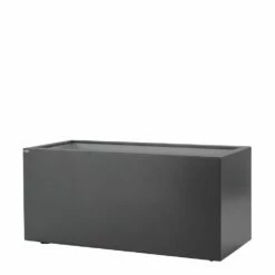 Gartensilber Pflanztrog Quader Mit Rollen, Anthrazit
