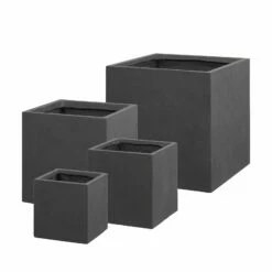 Pflanztrog 'Basic Ciber', Grafit, L 25 X B 25 X H 25 Cm