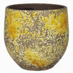 Übertopf "Luuk", Keramik, Ocker, 20 Cm