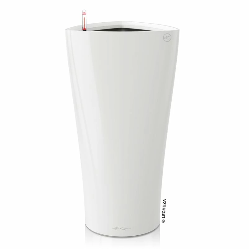 LECHUZA Delta Premium, All-in-One-Set, Weiß Hochglanz, Ø 30 Cm, H:56 Cm – Bild 3