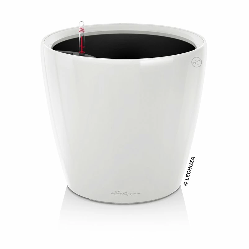 LECHUZA Classico Premium LS, All-in-One-Set, Weiß Hochglanz, Ø 21 Cm, H:20 Cm – Bild 3